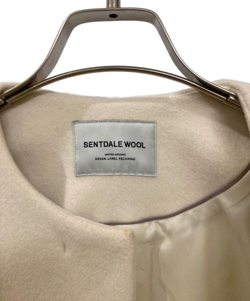 U.A. GreenLabelRelaxing（ユナイテッドアローズグリーンレーベル リラクシング）U.A. GreenLabelRelaxing (ユナイテッドアローズグリーンレーベル リラクシング) ノーカラー ミドル コート アイボリー サイズ:36の古着・服飾アイテム