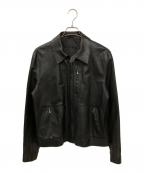 Salvatore Ferragamoサルヴァトーレ フェラガモ）の古着「シングルライダースレザージャケット」｜ブラック