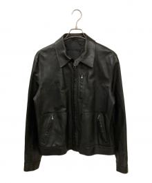 Salvatore Ferragamo（サルヴァトーレ フェラガモ）の古着「シングルライダースレザージャケット」｜ブラック