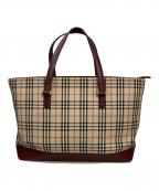 BURBERRYバーバリー）の古着「ノヴァチェックトートバッグ」｜ベージュ×レッド