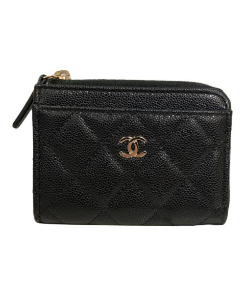 CHANEL（シャネル）CHANEL (シャネル) キャビアスキン コインケース / フラグメントケース ブラックの古着・服飾アイテム