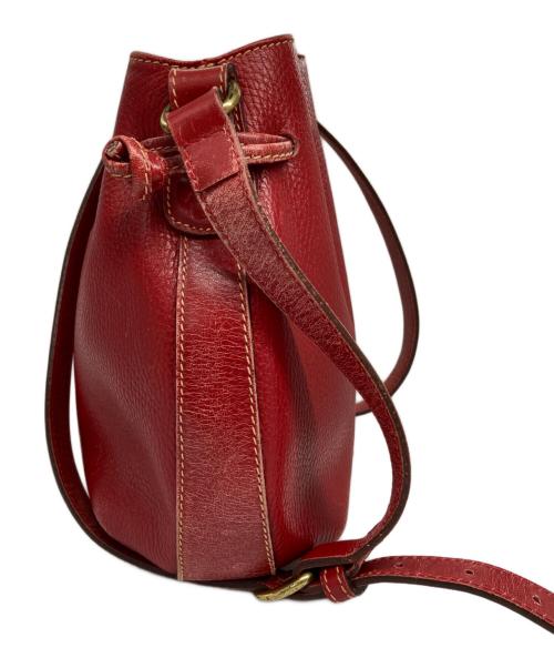 COACH（コーチ）COACH (コーチ) レザー巾着ショルダーバッグ レッドの古着・服飾アイテム