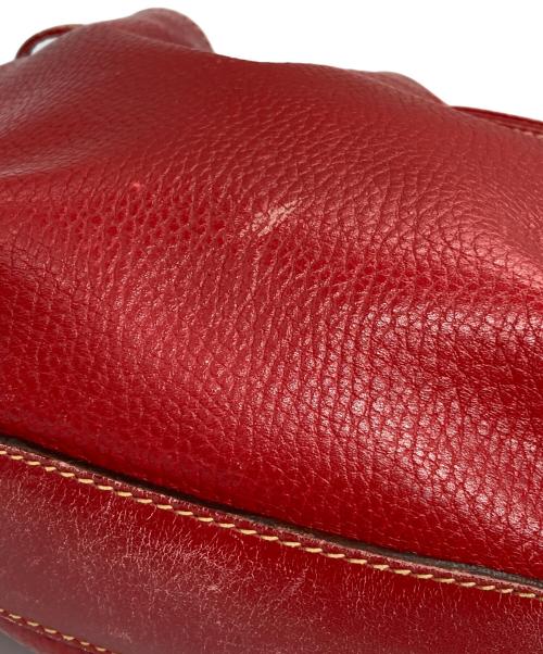 COACH（コーチ）COACH (コーチ) レザー巾着ショルダーバッグ レッドの古着・服飾アイテム