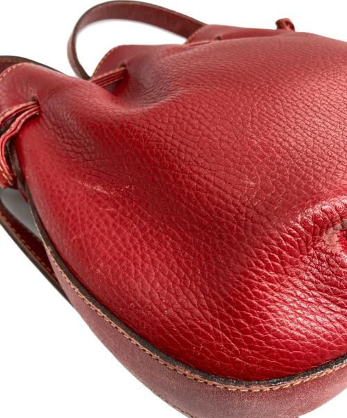 COACH（コーチ）COACH (コーチ) レザー巾着ショルダーバッグ レッドの古着・服飾アイテム