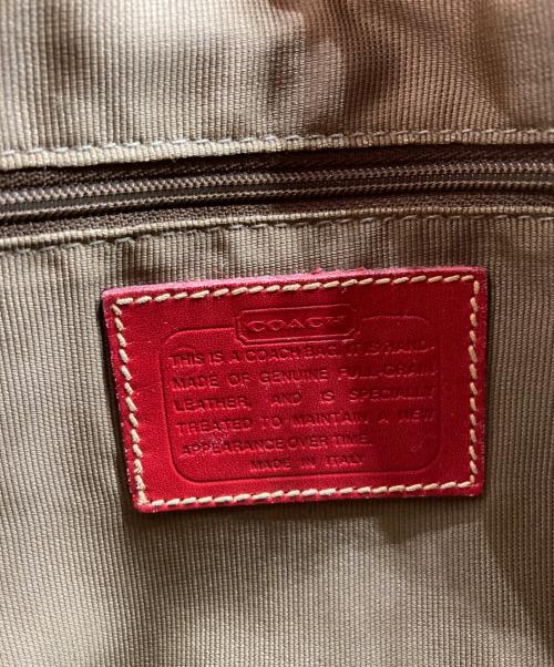 COACH（コーチ）COACH (コーチ) レザー巾着ショルダーバッグ レッドの古着・服飾アイテム
