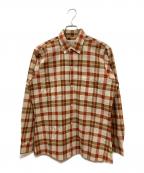 ARROWアロー）の古着「60S ヴィンテージオープンカラーシャツ」｜ベージュ×レッド