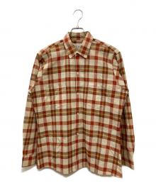 ARROW（アロー）の古着「60S ヴィンテージオープンカラーシャツ」｜ベージュ×レッド