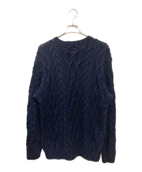 POLO RALPH LAUREN（ポロ・ラルフローレン）POLO RALPH LAUREN (ポロ・ラルフローレン) 古着HAND KNITケーブルニット ネイビー サイズ:Lの古着・服飾アイテム