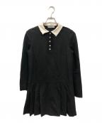 Snidelスナイデル）の古着「衿つきプリーツカットミニワンピース」｜ブラック
