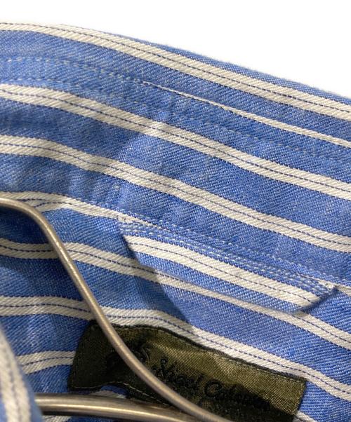 NIGEL CABOURN（ナイジェルケーボン）NIGEL CABOURN (ナイジェルケーボン) ストライプリネンシャツ ブルー サイズ:46の古着・服飾アイテム
