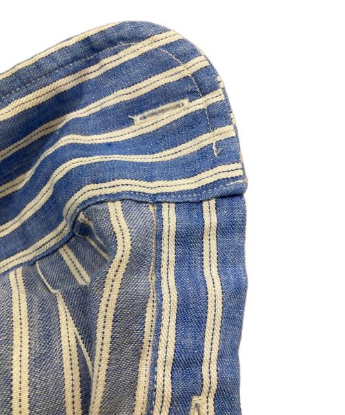 NIGEL CABOURN（ナイジェルケーボン）NIGEL CABOURN (ナイジェルケーボン) ストライプリネンシャツ ブルー サイズ:46の古着・服飾アイテム