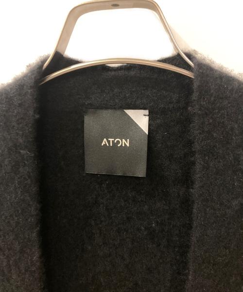ATON（エイトン）ATON (エイトン) FUR CASHMERE  ロングカーディガン / ファーカシミヤ ブラック サイズ:2の古着・服飾アイテム