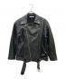 moussy（マウジー）の古着「OVERSIZED LEATHER ジャケット / ライダースジャケット」｜ブラック