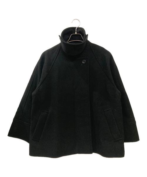 Spick and Span（スピック＆スパン）Spick and Span (スピックアンドスパン) W/Nyモッサステンカラーショートコート ブラック サイズ:Sの古着・服飾アイテム