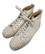 Christian Louboutinクリスチャン・ルブタン）の古着「スパイクスタッズハイカットスニーカー」｜ホワイト