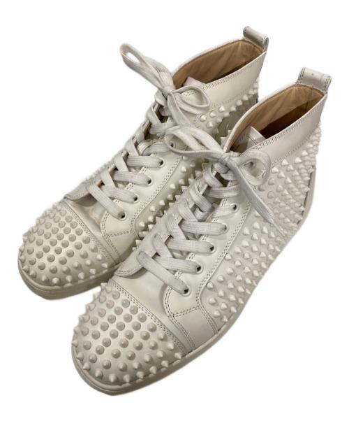Christian Louboutin（クリスチャン・ルブタン）Christian Louboutin (クリスチャン・ルブタン) スパイクスタッズハイカットスニーカー ホワイト サイズ:43の古着・服飾アイテム