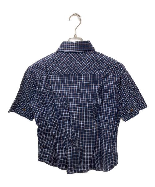 Vivienne Westwood man（ヴィヴィアン ウェストウッド マン）Vivienne Westwood man (ヴィヴィアン ウェストウッド マン) 半袖チェックシャツ ネイビー サイズ:46の古着・服飾アイテム
