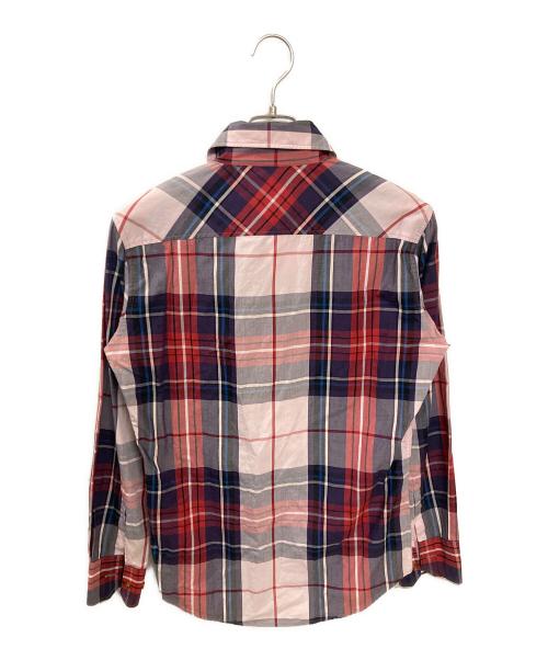 Vivienne Westwood man（ヴィヴィアン ウェストウッド マン）Vivienne Westwood man (ヴィヴィアン ウェストウッド マン) ｵｰﾌﾞ刺繍長袖チェックシャツ ピンク サイズ:46の古着・服飾アイテム