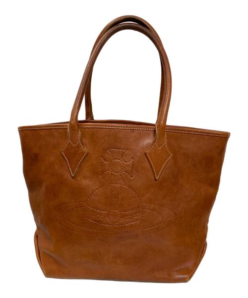 Vivienne Westwood（ヴィヴィアンウエストウッド）Vivienne Westwood (ヴィヴィアンウエストウッド) オーブレザートートバッグ ブラウンの古着・服飾アイテム