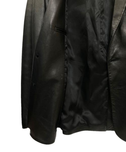 International Gallery BEAMS（インターナショナルギャラリービームス)）International Gallery BEAMS (インターナショナルギャラリービームス) ラムレザーテーラードジャケット ブラック サイズ:不明(実寸サイズをご確認ください)の古着・服飾アイテム