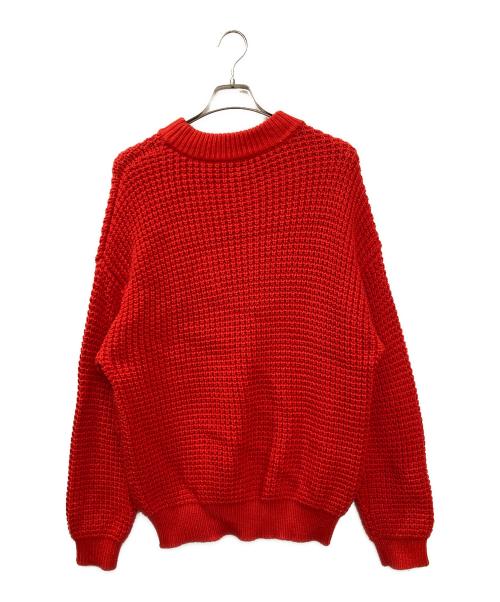 CABAN（キャバン）CABAN (キャバン) カシミヤブレンドワッフル モックネックプルオーバー レッド サイズ:FREEの古着・服飾アイテム