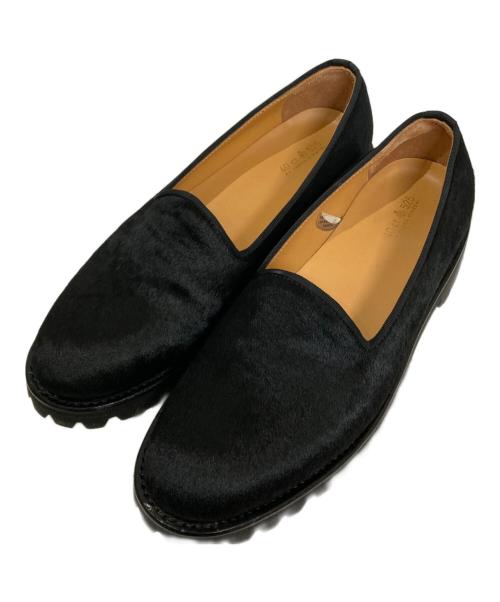 40CARATS&525（フォーティーカラッツアンドゴーニーゴ）40CARATS&525 (フォーティーカラッツアンドゴーニーゴ) vibramソールハラコローファー ブラック サイズ:50の古着・服飾アイテム