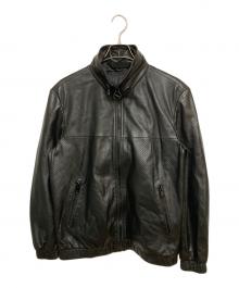 DIESEL（ディーゼル）の古着「パンチングレザージャケット」｜ブラック