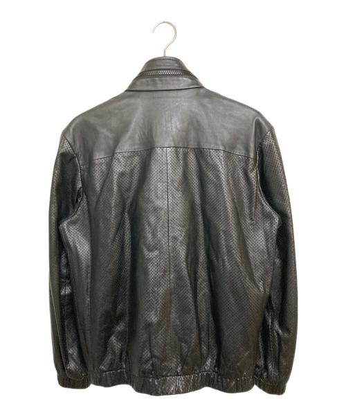 DIESEL（ディーゼル）DIESEL (ディーゼル) パンチングレザージャケット ブラック サイズ:Mの古着・服飾アイテム