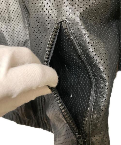 DIESEL（ディーゼル）DIESEL (ディーゼル) パンチングレザージャケット ブラック サイズ:Mの古着・服飾アイテム