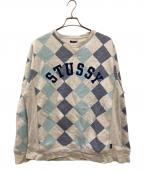 OLD STUSSYオールドステューシー）の古着「00S アーガイルスウェット」｜ブルー×グレー