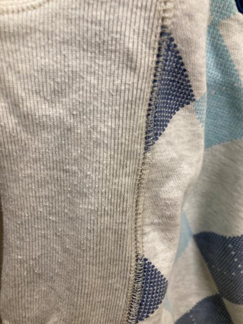 OLD STUSSY（オールドステューシー）OLD STUSSY (オールドステューシー) 00S アーガイルスウェット ブルー×グレー サイズ:XLの古着・服飾アイテム