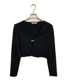 Rene（ルネ）の古着「パールビジューボタンカーディガン」｜ネイビー