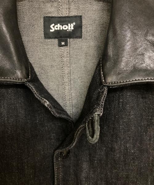 Schott（ショット）Schott (ショット) ネップブラックデニム ワークジャケット ブラック サイズ:Mの古着・服飾アイテム