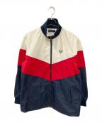 FRED PERRYフレッドペリー）の古着「Wind Breaker/ナイロンジャケット」｜レッド×ネイビー