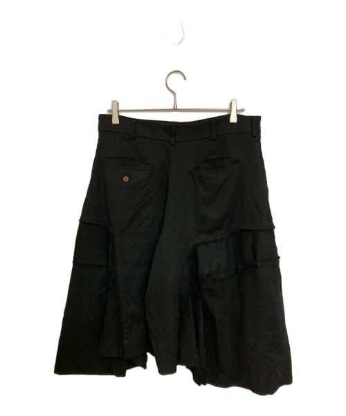 BLACK COMME des GARCONS（ブラックコムデギャルソン）BLACK COMME des GARCONS (ブラックコムデギャルソン) ポリ縮デザインワイドショーツパンツ ブラック サイズ:Lの古着・服飾アイテム