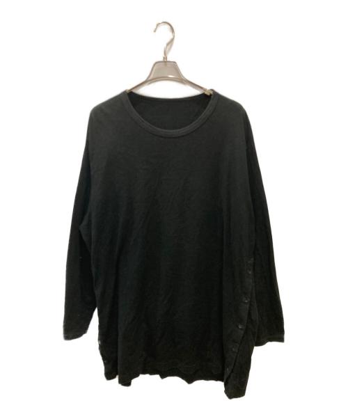 GROUND Y（グラウンドワイ）GROUND Y (グラウンドワイ) COTTON JERSEY JUMBO LONG SLEEVE T-SHIRT ブラック サイズ:3の古着・服飾アイテム
