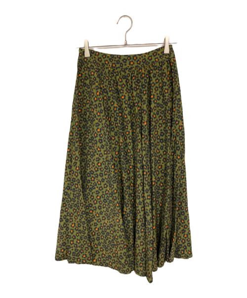 KENZO（ケンゾー）KENZO (ケンゾー) レオパード柄スカート カーキ サイズ:36の古着・服飾アイテム