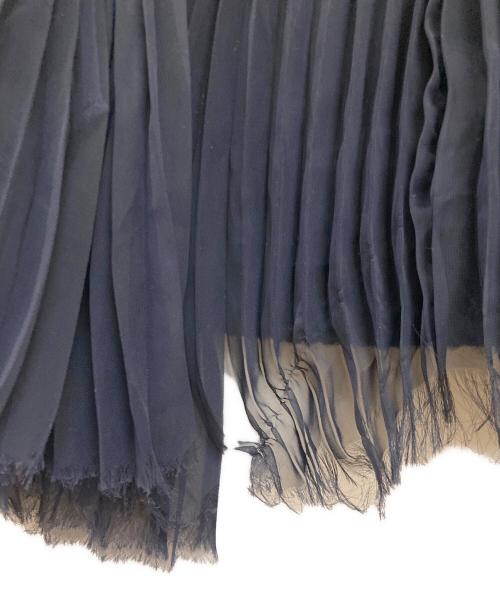 sacai（サカイ）sacai (サカイ) ギャザープリーツウールハーフパンツ ネイビー サイズ:2の古着・服飾アイテム