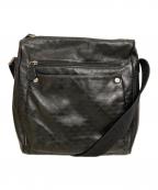 EMPORIO ARMANIエンポリオアルマーニ）の古着「レザーショルダーバッグ」｜ブラック