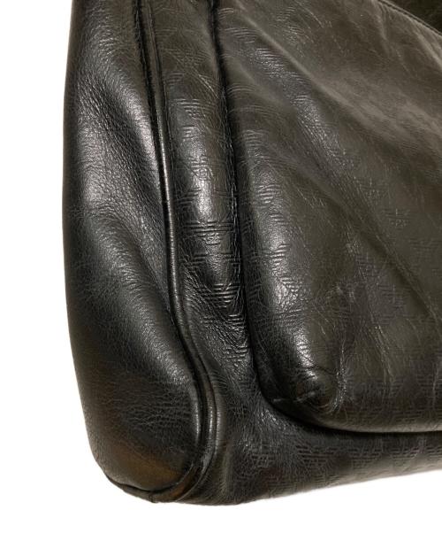 EMPORIO ARMANI（エンポリオアルマーニ）EMPORIO ARMANI (エンポリオアルマーニ) レザーショルダーバッグ ブラックの古着・服飾アイテム