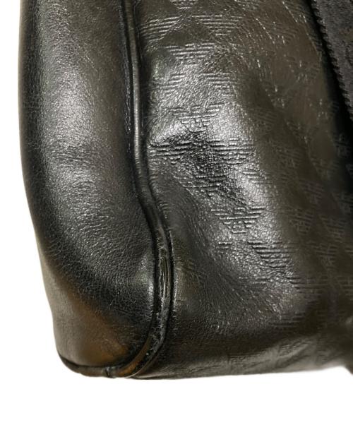 EMPORIO ARMANI（エンポリオアルマーニ）EMPORIO ARMANI (エンポリオアルマーニ) レザーショルダーバッグ ブラックの古着・服飾アイテム