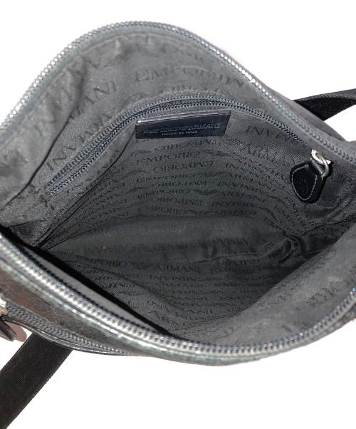 EMPORIO ARMANI（エンポリオアルマーニ）EMPORIO ARMANI (エンポリオアルマーニ) レザーショルダーバッグ ブラックの古着・服飾アイテム