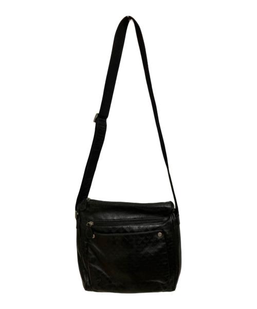 EMPORIO ARMANI（エンポリオアルマーニ）EMPORIO ARMANI (エンポリオアルマーニ) レザーショルダーバッグ ブラックの古着・服飾アイテム