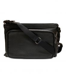 FUJI TAKA（フジ タカ）の古着「レザーショルダーバッグ」｜ブラック