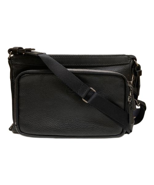 FUJI TAKA（フジ タカ）FUJI TAKA (フジ タカ) レザーショルダーバッグ ブラックの古着・服飾アイテム