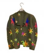 me ISSEY MIYAKEミーイッセイ ミヤケ）の古着「総柄プリーツジャケット」｜カーキ