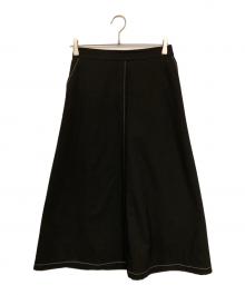 eunoia（ユノイア）の古着「stitched wool skirt / ステッチウールスカート」｜ブラック