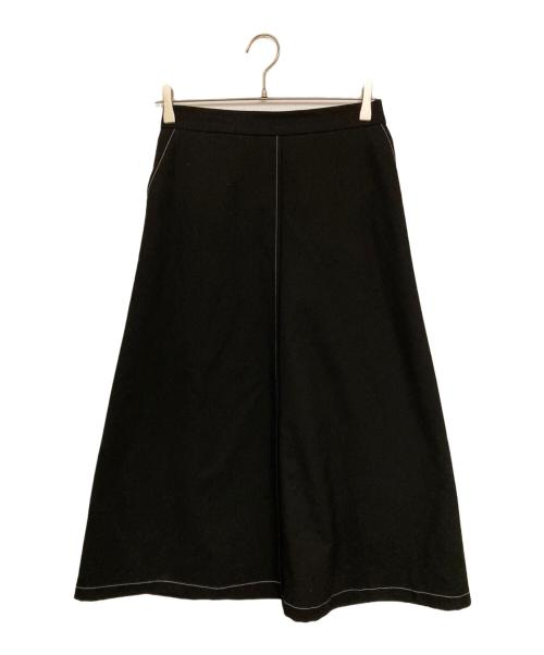 eunoia（ユノイア）eunoia (ユノイア) stitched wool skirt / ステッチウールスカート ブラック サイズ:不明(実寸サイズをご確認ください)の古着・服飾アイテム