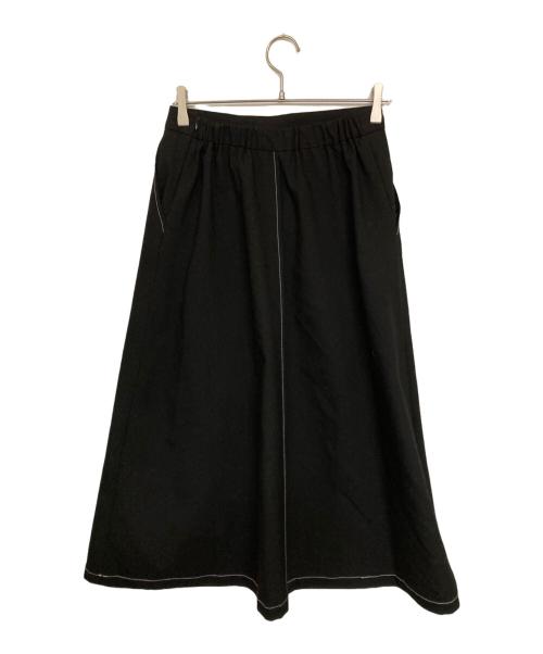 eunoia（ユノイア）eunoia (ユノイア) stitched wool skirt / ステッチウールスカート ブラック サイズ:不明(実寸サイズをご確認ください)の古着・服飾アイテム