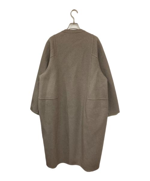 DRAWER（ドゥロワー）Drawer (ドゥロワー) ウールカシミヤリバーノーカラーコート ブラウン サイズ:38の古着・服飾アイテム